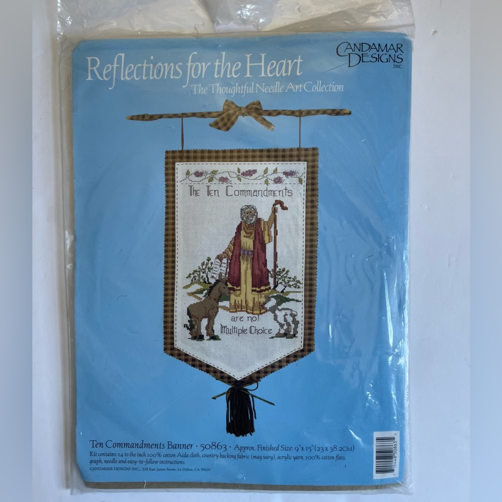 Candamar Reflections For The Heart 50863 Ten Commandments Cross Stitch 9x15